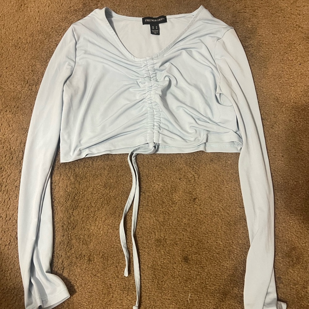 Baby blue crop top